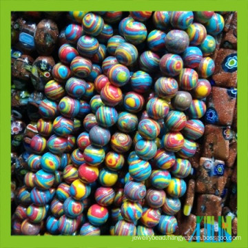 Fashion glass synthetic gemstone opal round beads